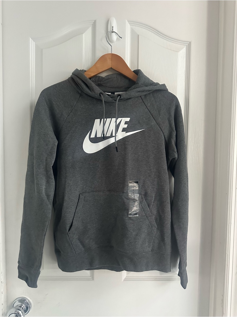 Nike Dark Gray Pullover Hoodie with White Swoosh